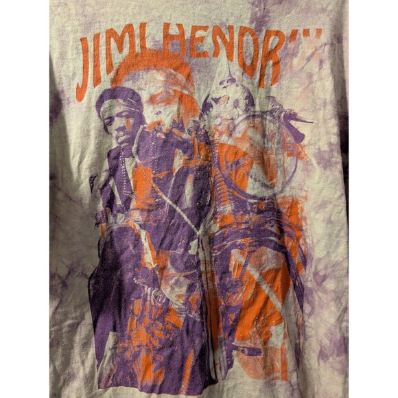 Jimi Hendrix Tie Dye T-Shirt Large Purple Orange Graphic Licensed Band Tee Rock - Picture 7 of 8